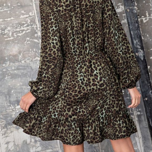 Leopard Ruffle Dress - Picture 2 of 8
